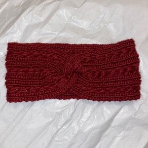 Red Knitted Twist Headband